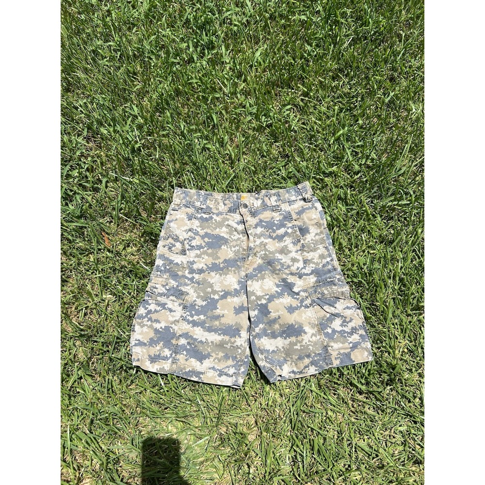 Carhartt Force Mens 33x11" Digital Camouflage Cargo Shorts Relaxed Fit Ripstop